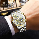 Relógio Masculino de Aço Inoxidável à Prova d’Água Detalhado e Brilhante